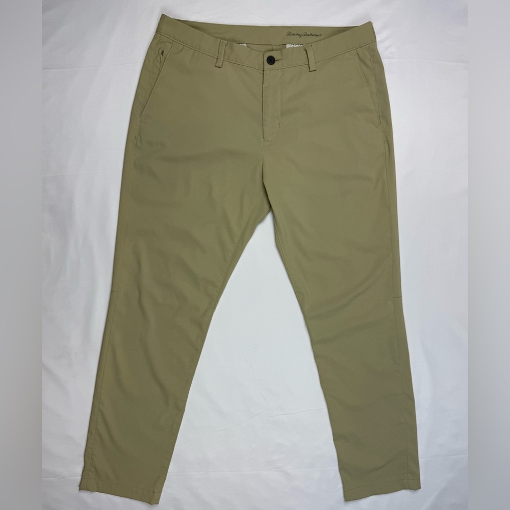 Tommy Bahama Mens IslandZone Golf Pants 35 x 31 Khaki/Tan Tapered Stretch B7